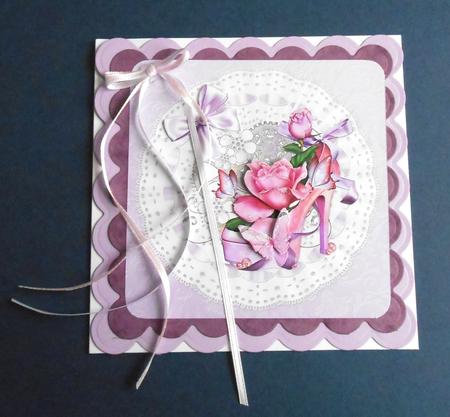8x8 Girly Floral Shoe Steampunk Purple by Fran Turner