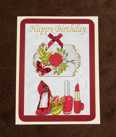 Red Shoes with Red Roses and Lippy Pop Up by Fran Turner