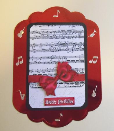 Black and White Collection Music Sheet Red Bow by Fran Turner