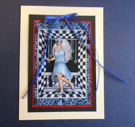 Dusty Blue Flapper Birthday by Fran Turner