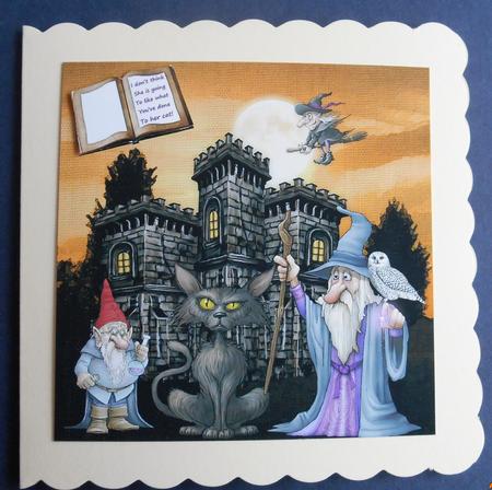 Halloween Greetings from Gnome Castle Card Topper & Tags by Fran Turner