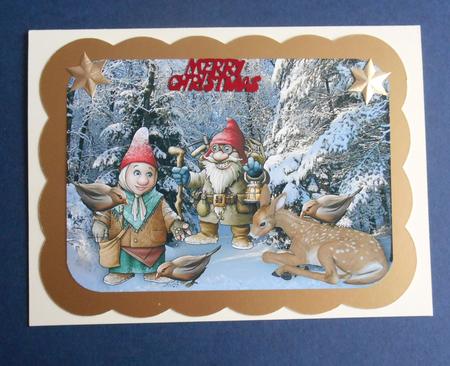 Snow Scene with Gnomes and Animals by Fran Turner
