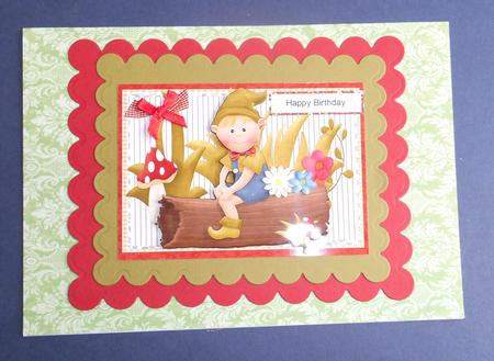 Lovely Gnome on a Log by Fran Turner