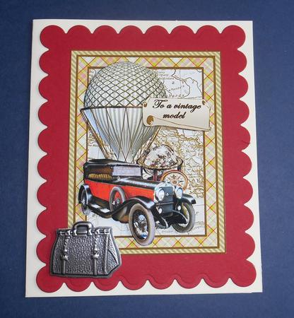 Vintage Balloon & Car Decoupage by Fran Turner