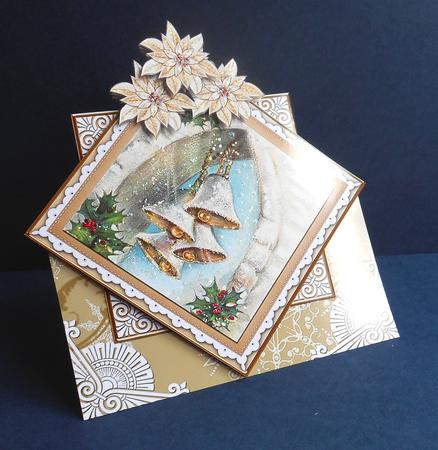 Snowbells Cream Poinsettia Diamond Mini Card Kit by Fran Turner