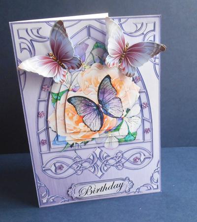 Roses & Butterfly Fancy Arch Shaped Pyramid Sheet by Fran Turner
