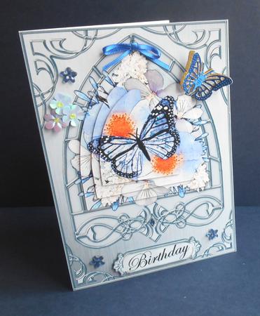 Butterfly Blues Fancy Arch Shaped Pyramid Sheet by Fran Turner