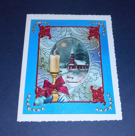 Christmas Frame Vintage Church by Fran Turner