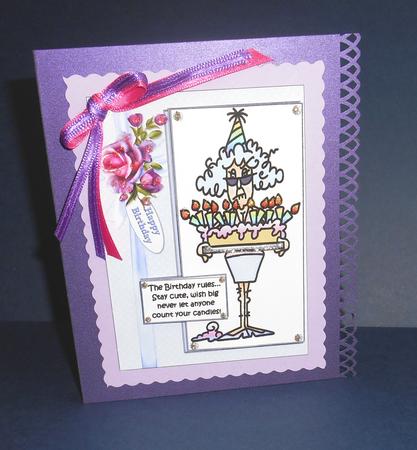 Stella with Her Birthday Rules Quick Card by Fran Turner