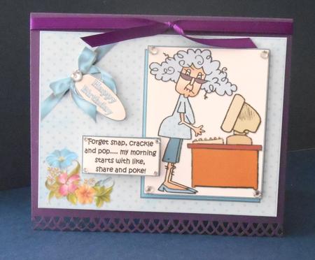 Stella Wakes Up to Facebook Quick Card by Fran Turner