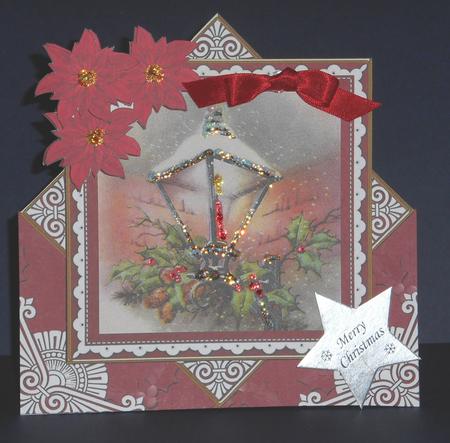 Christmas Lantern Poinsettia Diamond Card Mini Kit by Fran Turner