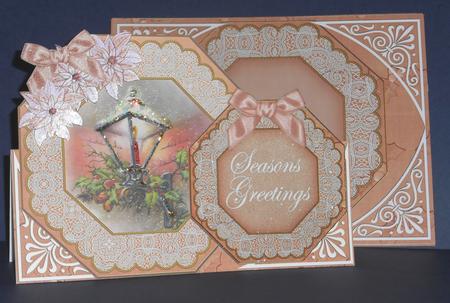 Lantern Seasons Greetings Double Octagon Card Kit by Fran Turner