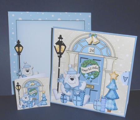 3D Bear's Presents Christmas Door Countdown Animated Card by Fran Turner