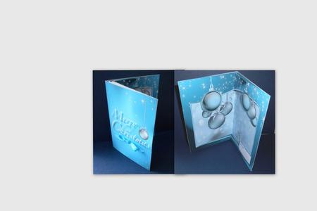 3D Blue Christmas Baubles by Fran Turner