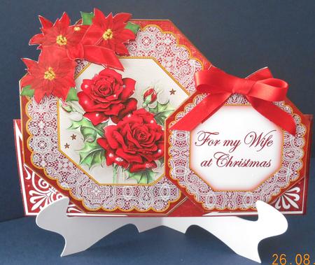 Red Rose for My Wife Double Octagon Card Envelope Kit by Fran Turner
