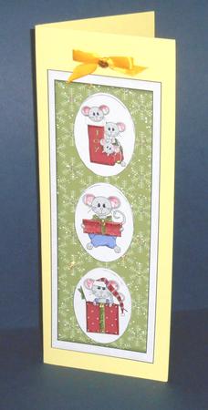 Christmas Mice Card Front 1 by Fran Turner