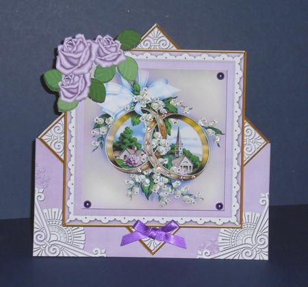 Lilac Rings Rose 3D Diamond Card Mini Kit by Fran Turner