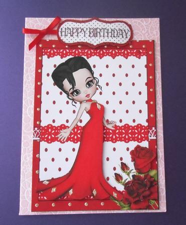 Betty Red Dress Decoupage by Fran Turner