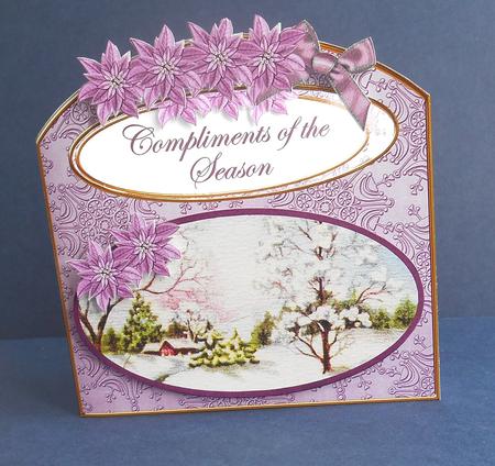 Scene Compliments of Season Aperture Decoupage Card Mini Kit by Fran Turner
