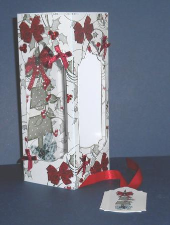 Tower Card - Christmas Trees and Bows by Fran Turner