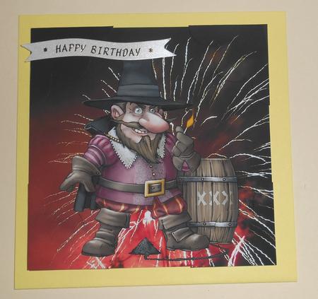 Guy Fawkes Gnome Quadro Petal Corner Stacker by Fran Turner