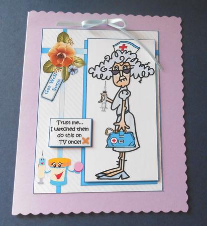 Nurse Stella Get Well Soon Quick Card by Fran Turner