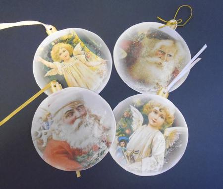 8 Glass Bauble Toppers Christmas Mini Kit by Fran Turner