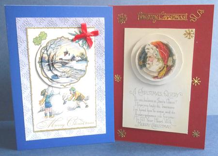 2 Vintage Santa Toppers 4 by Fran Turner