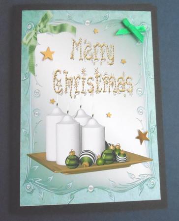 4 Christmas Candle Toppers - Soft Pastels by Fran Turner