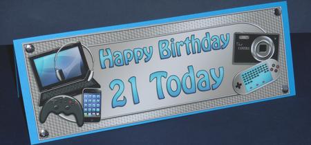 Large Dl Birthday 21 Today Gadgets & Gizmos 3D Decoupage by Fran Turner