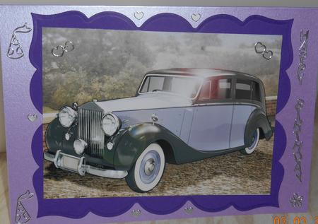 Vintage Art Deco Car (lilac) by Fran Turner