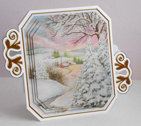 Snowscene2 Emerald Decoupage Mini Kit by Fran Turner