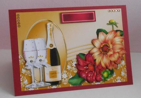 Beautiful Gold Champagne Bottle & Glass's by Fran Turner
