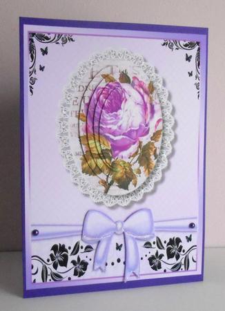 Beautiful Pyramid Lilac Roses on Lace . by Fran Turner