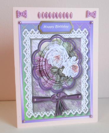 Lovely Scalloped Roses in Lilac and Cream  by Fran Turner