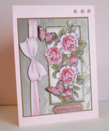 Stunning Pink Roses and Butterflies by Fran Turner
