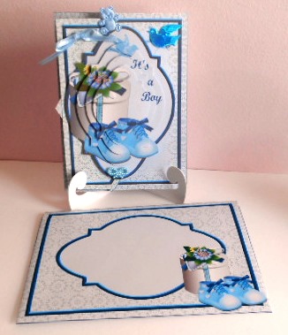 Baby Blue Diamond Fold Back Card Kit by Fran Turner