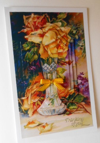 Pretty Vintage Yellow Rose Bracket Pyramids by Fran Turner