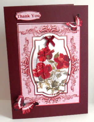 Cardtopper Red Roses 290 by Fran Turner