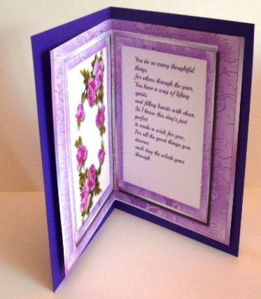 Incert , with Verse in Pale Lilac by Fran Turner