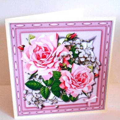 Stunning Pink Roses in a Kadaire Frame  by Fran Turner