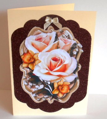 Beautiful Cream Roses with Daffodils by Fran Turner
