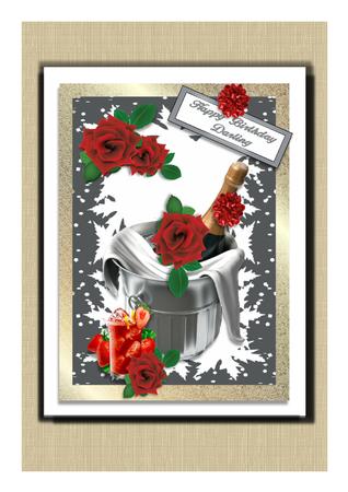 Champagne on Ice with Strawberries by Frances Dent