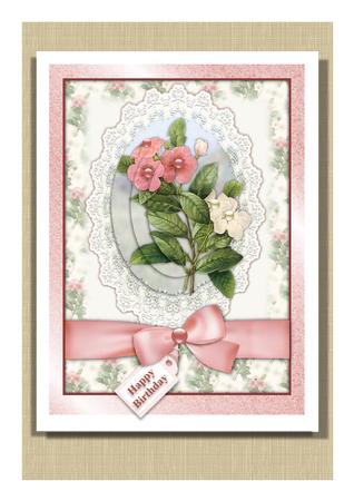 Pink and White Periwinkle Pyramid by Frances Dent