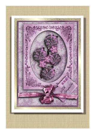 Faded Purple Flowers - with Sympathy or Birthday Card Front by Frances Dent