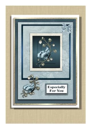Butterfly Card Front with Pyramage by Frances Dent