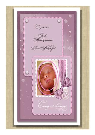 A New Baby Girl C6 2 Up Card Sheet by Frances Dent