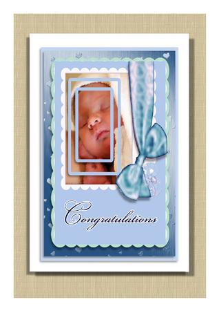 Congratulations Baby Boy 2 Up C6 Cards by Frances Dent
