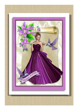 Pretty Lady with Little Bird by Frances Dent