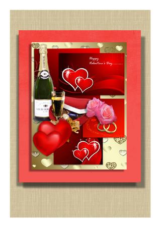 Showered by Love Hearts Metallic Gold Background by Frances Dent